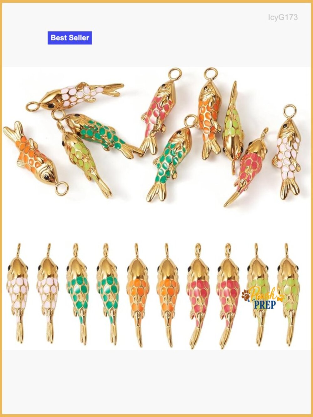 10pcs Fish Charms For Jewelry Making Diy Craft Enamel Pendants